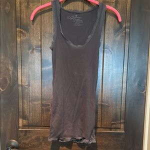 American Eagle Women's grey blue Lace Trim Tank Top Size Small